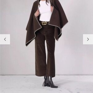 Rag & Bone Andi Ankle Wide Leg Cord Pants in Dark Brown